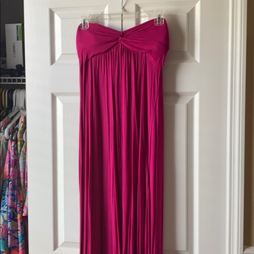 Hot pink maxi dress EUC